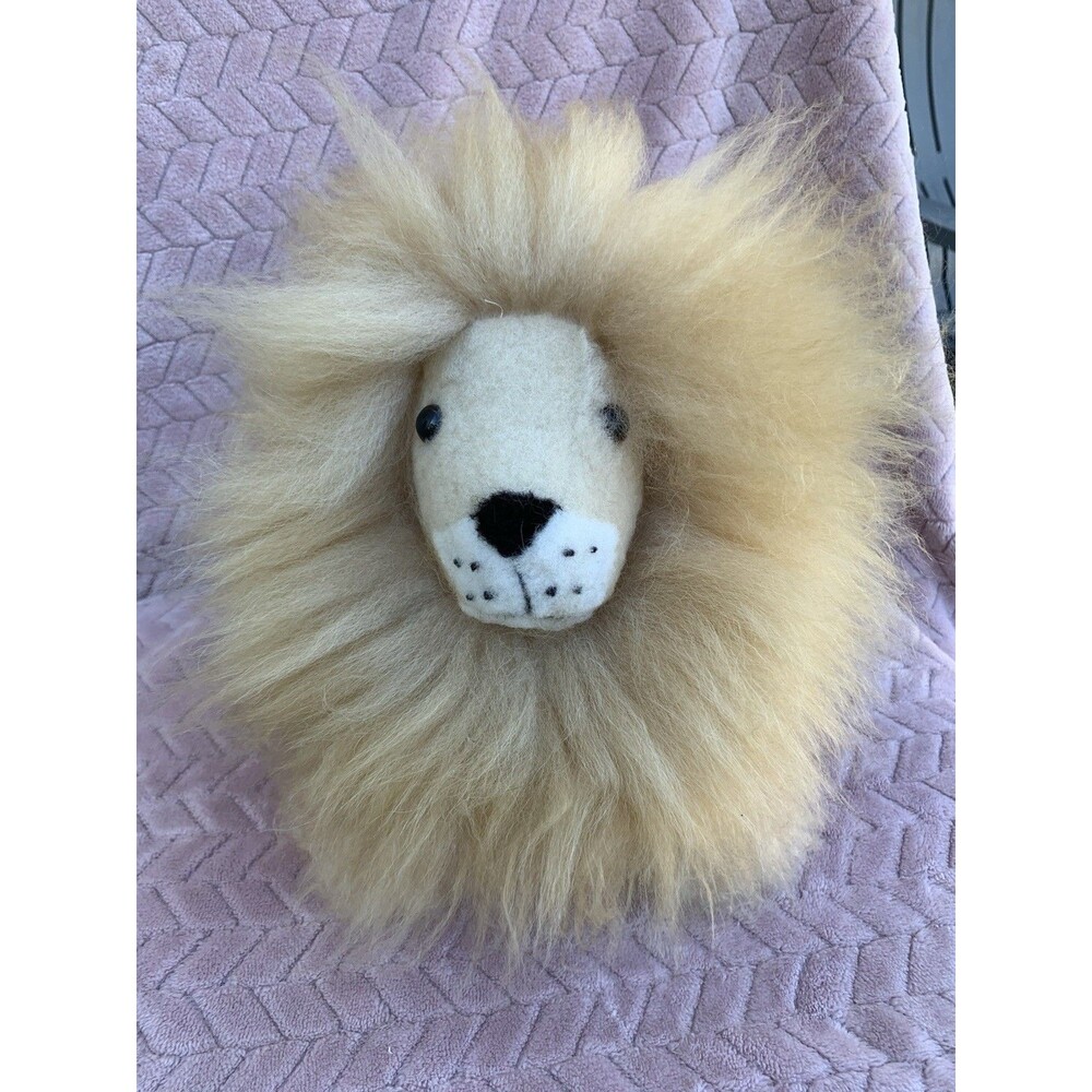 Alpaca fur Lion Plush Stuffed Animal Toy Approx 12 inch tall